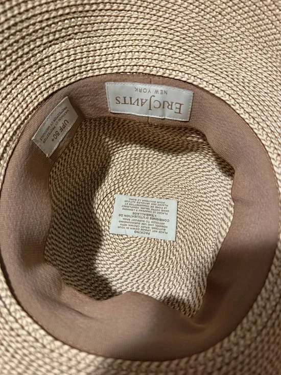 Eric Javits Wide-Brim Straw Sun Hat - Natural Tan - Picture 3 of 3